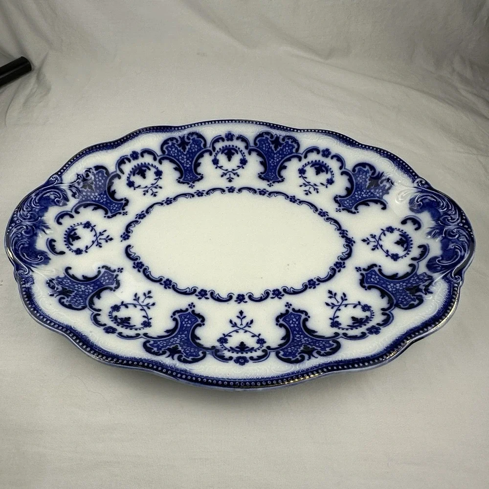 Antique Furnivals Lorne Flow Blue‎ Platter 16